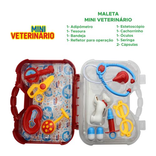 Brinquedo Kit Maleta Mini Veterinário Menino Com Acessórios - Pakitoys