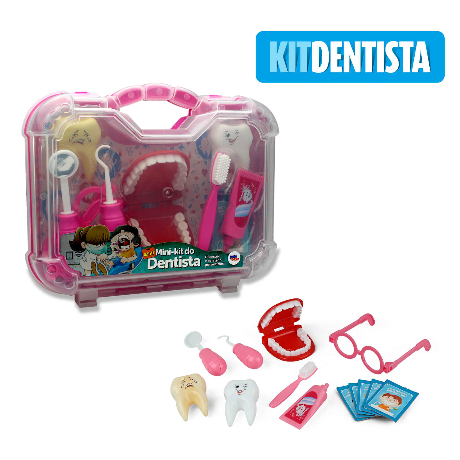 Maletinha Kit de Dentista com Acessórios Verde - 1272 - Pakitoys - DoRéMi  Brinquedos: As melhores marcas em brinquedos e artigos recretativos