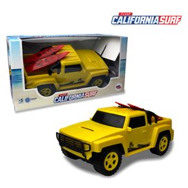 Carrinho Pick-Up Califórnia Surf Com Pranchas de Surf Amarelo - Pakitoys