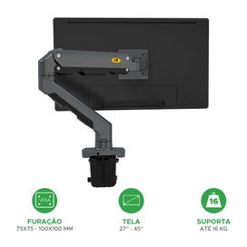 Suporte North Bayou NB G60 Mesa P/ TV/Monitor 27 a 45" Preto