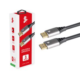 Cabo Displayport Macho x Macho 3 Metros 1.4 HDR 8K Com Trava - 5+