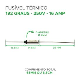 10x Fusível Térmico 16a 192 Graus 110v 220v 250v - Green