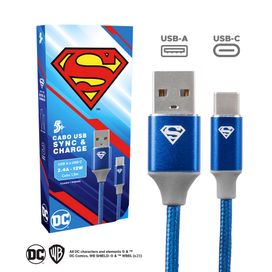 Cabo Carregador Turbo 1,5m Usb-A para Tipo C Superman - 5+
