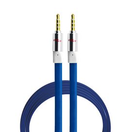 Cabo P2 + P2 Flat Estéreo 100% Cobre Azul - Performance Sound