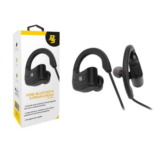 Fone de Ouvido Sem Fio Bluetooth À Prova D'água Preto Alcance 10m - Performance Sound