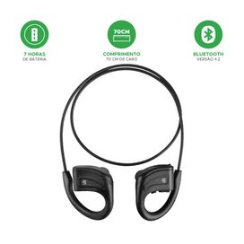 Fone de Ouvido Sem Fio Bluetooth À Prova D'água Preto Alcance 10m - Performance Sound