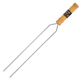Espeto Duplo Churrasco Gaúcho 75cm Aço Inox Cromado Premium - Grilazer