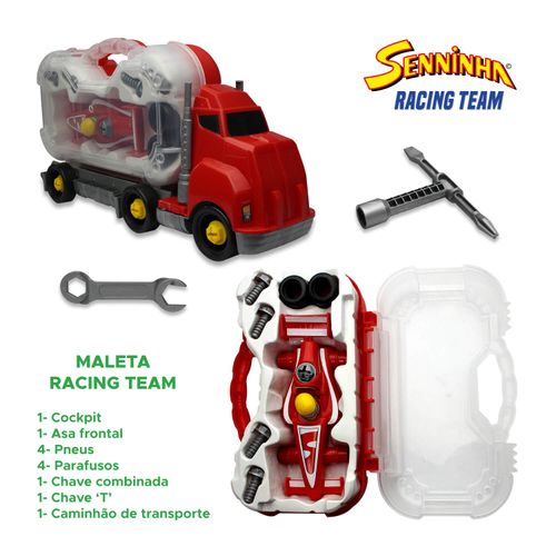 Caminhão Com Carro Para Montagem Racing Team Senninha - Pakitoys