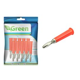 10x Plug Conector Banana Macho 4mm Vermelho - Green