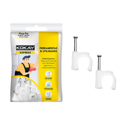 100x Miguelão Fixa Fio Cabo Reforçado Branco Grosso 12mm
