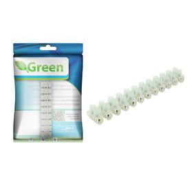 10x Conector Barra de Sindal 12 Posições 6mm 5 amp - Green