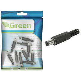 10x Plug P4 2,1mm x 5.5x9mm Com Rabicho - Green
