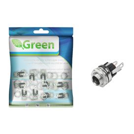 10x Jack Tipo P4 Fêmea 2,5 x 5,5mm Para Painel - Green