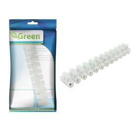 10x Conector Barra de Sindal 12 Posições 16mm 30 amp - Green