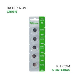 5x Bateria Moeda Cr1616 3v Lítio - Green