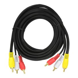 Cabo 3+3 Rca Áudio Vídeo Coaxial Reforçado Gold 24k - PIX