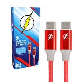 Cabo Carregador Turbo 1,5m Usb-C Liga da Justiça - 5+