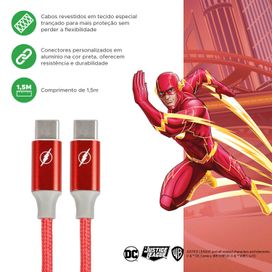 Cabo Carregador Turbo 1,5m Usb-C Liga da Justiça - 5+