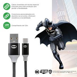 Cabo Carregador Turbo 1,5m Usb-A para Tipo C Batman - 5+