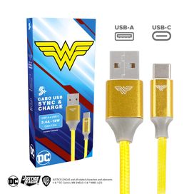 Cabo Carregador Turbo 1,5m Usb-A / Tipo C Liga da Justiça