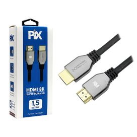 Cabo Hdmi 2.1 UltraHD 48Gbps 8k 3d 120hz 1,5 Metros HDR Dinâmico - PIX