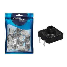 25x Chave Táctil 4 Terminais 12 x 12 x 7,3mm Kfc-012-73f - ChipSCE