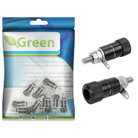 10x Borne Para Plug Banana Preto 11x33mm  - Green
