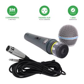 Microfone PX-58a Dinâmico Cardióide e Unidirecional - PIX