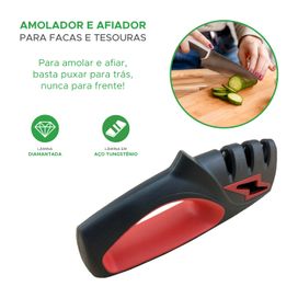 Afiador Amolador Facas Tesouras Profissional 3 In 1
