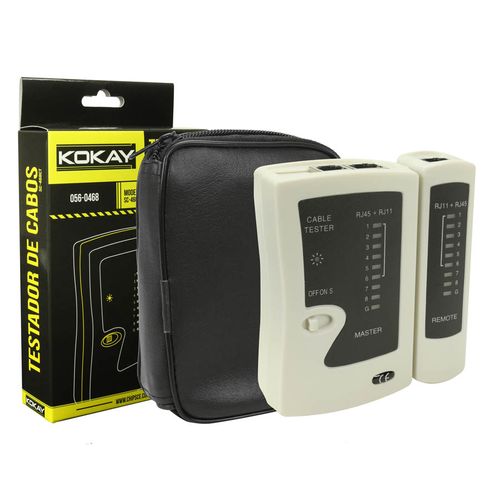 Testador Para Cabo Rede Lan Telefonia Rj45 Rj11 - KOKAY