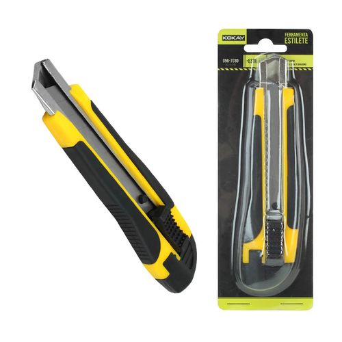 Estilete Profissional Emborrachado Com Trava 18mm - KOKAY