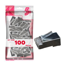 100x Conector Rj45 Cat6 Macho Blindado 100 Unidades