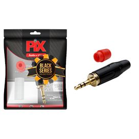 Plug P2 Stereo Ponta Ouro 24k Black Diamond - PIX