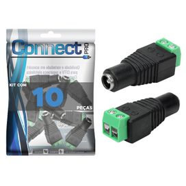 10x Plug P4 Fêmea com Borne 2,5mm Jack J4 - Connect Pro