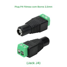 10x Plug P4 Fêmea com Borne 2,5mm Jack J4 - Connect Pro