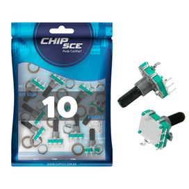 10x Potenciômetro Para Microsystem Rotativo Sem Fim 3 Terminais - ChipSCE
