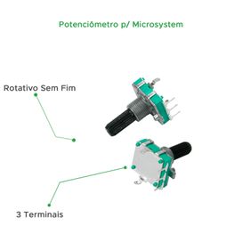 10x Potenciômetro Para Microsystem Rotativo Sem Fim 3 Terminais - ChipSCE