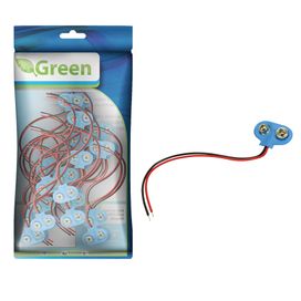 50x Clip Para Bateria 9v Tipo I - Green