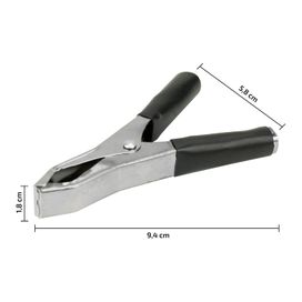 10x Garra Jacaré 50 amp Preto 9,4cm - Green