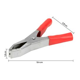 10x Garra Jacaré 50 amp Vermelho 9,4cm - Green