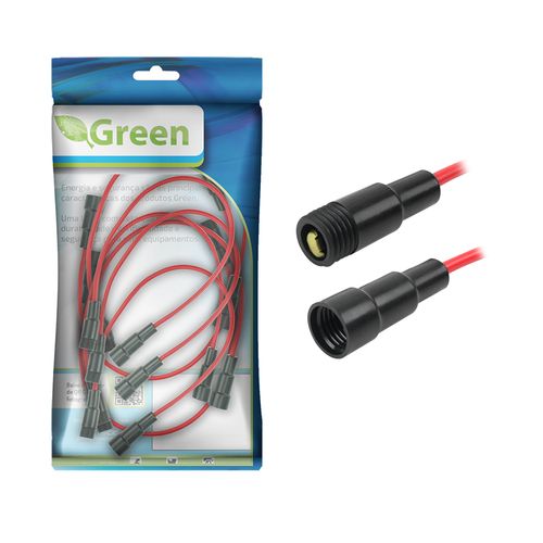 10x Porta Fusível 5x20 Com Fio Pequeno Pt-1198 - Green