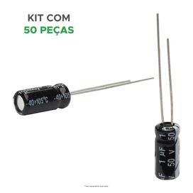 50x Capacitor Eletrolítico 1uf x 50v 105º - kit c/50 peças