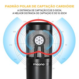 Microfone Condensador Maono Au-pm360tr Plug e Play Cardioide