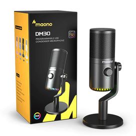 Microfone Gamer Condensador Maono Dm30 Rgb Em Metal