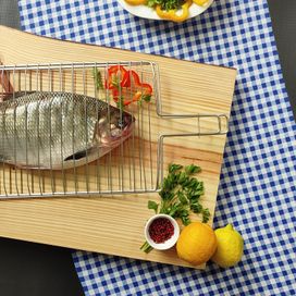 Grelha Churrasco 19,5 x 39,5cm Peixe Frango - Grilazer
