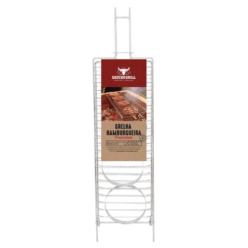 Grelha P/ Hambúrguer C/ 4 Argolas Removíveis E Fecho C Trava - Grilazer