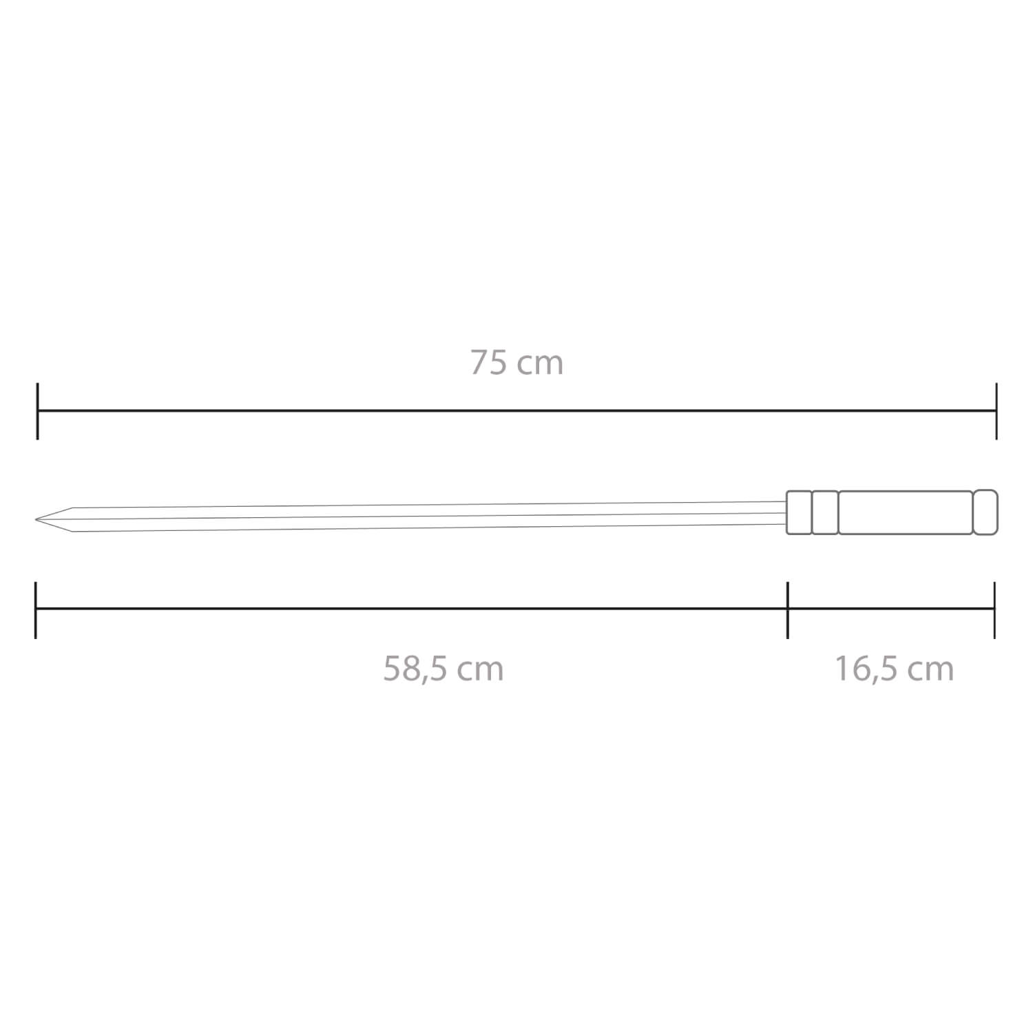 Espeto Simples 75 cm para churrasco aço cromado - Mec G Store