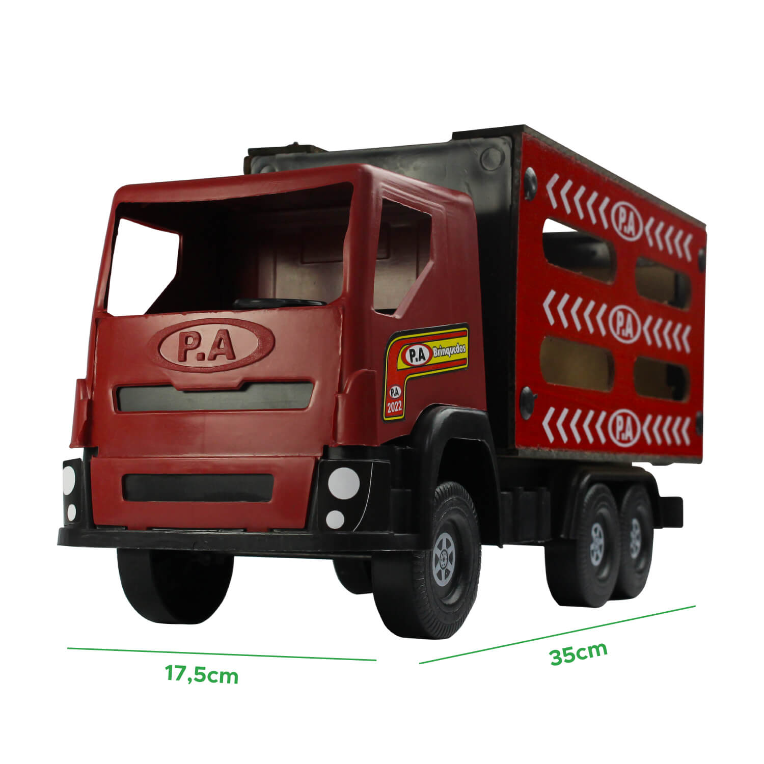 Caminhão Boiadeiro Bi-Truck em Madeira Vermelho