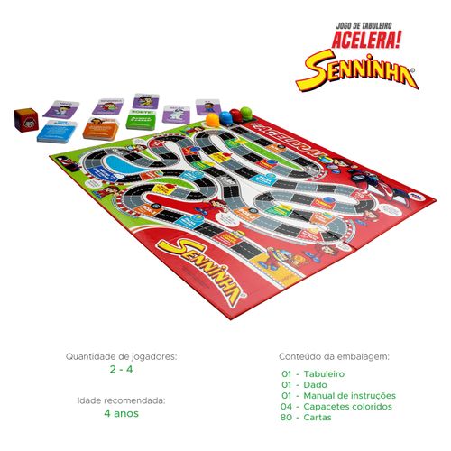 Jogo de Tabuleiro Educativo Acelera Senninha - Pakitoys