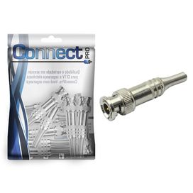 10x Conector Bnc Macho Com Mola e Parafuso - Connect Pro